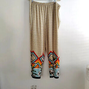SALE! Melissa Paige • Wide Leg Stretch Pants • Yellow & Brown • Size 2X